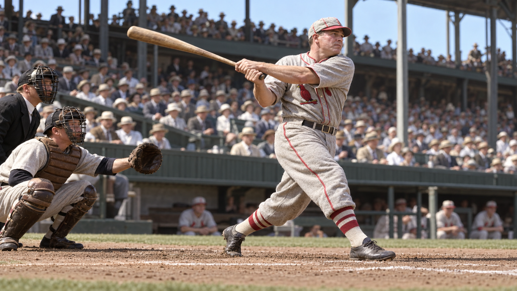Photorealistic historical reconstruction of Jim Bottomley's record 12-RBI game for St. Louis in 1924.