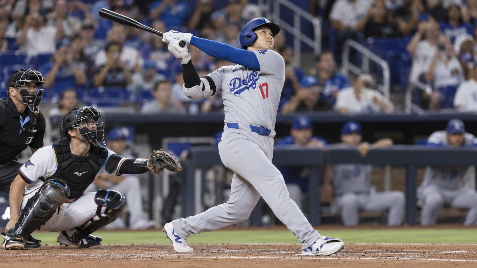 Photorealistic reconstruction of Shohei Ohtani reaching the 50-home-run, 50-stolen-base milestone in 2024.