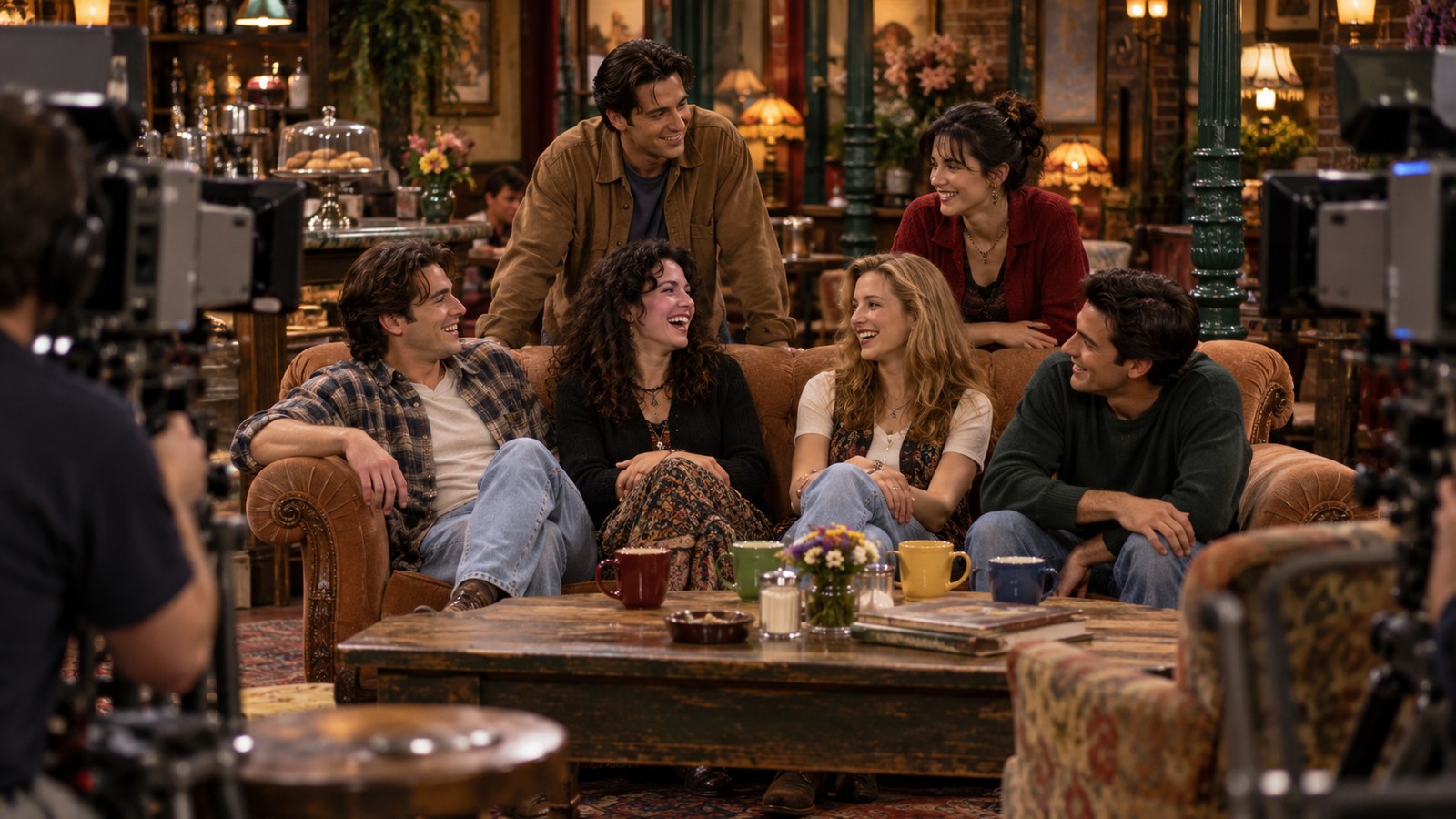 AI reconstruction of the Friends pilot being filmed in 1994