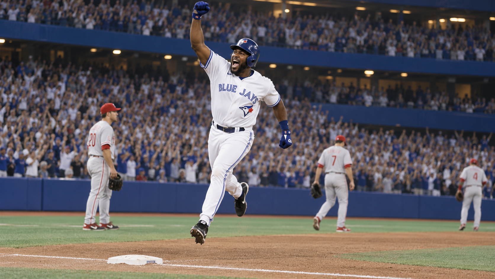 Photorealistic historical reconstruction of Joe Carter's 1993 World Series-winning home run.