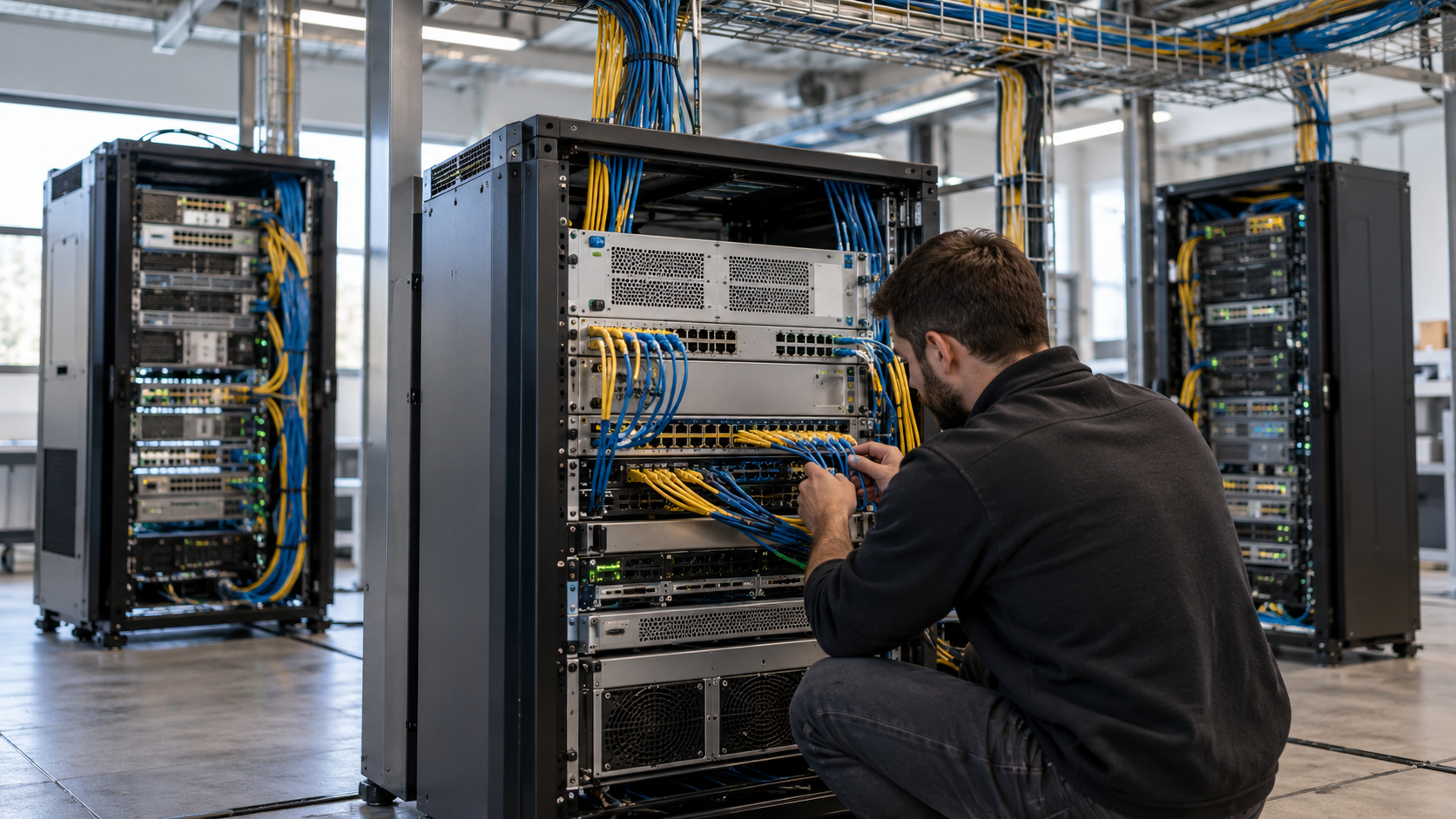 Distributed server locations routing Internet traffic toward a nearby operational site