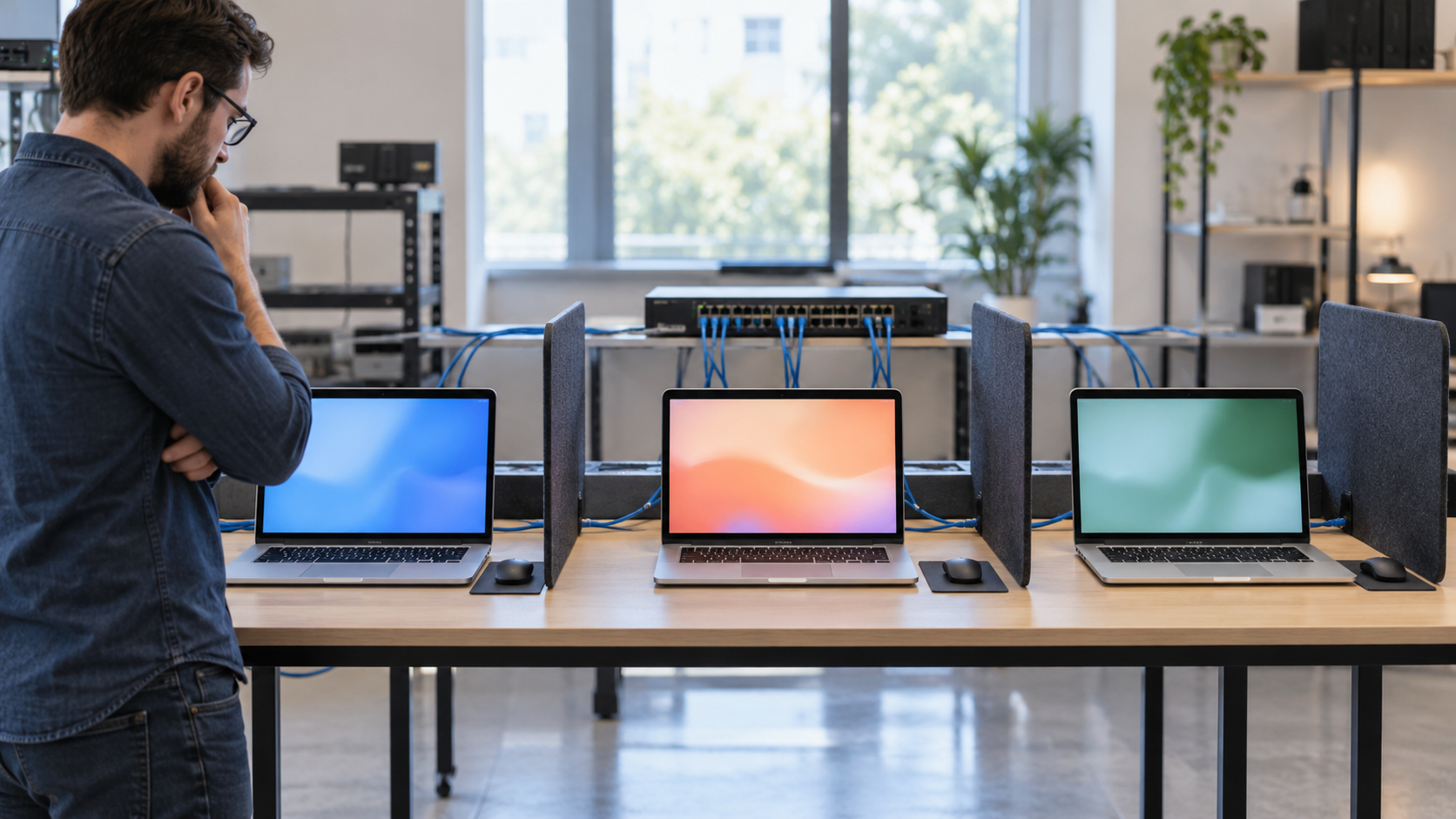 Browser windows separated into secure origin boundaries on a workstation