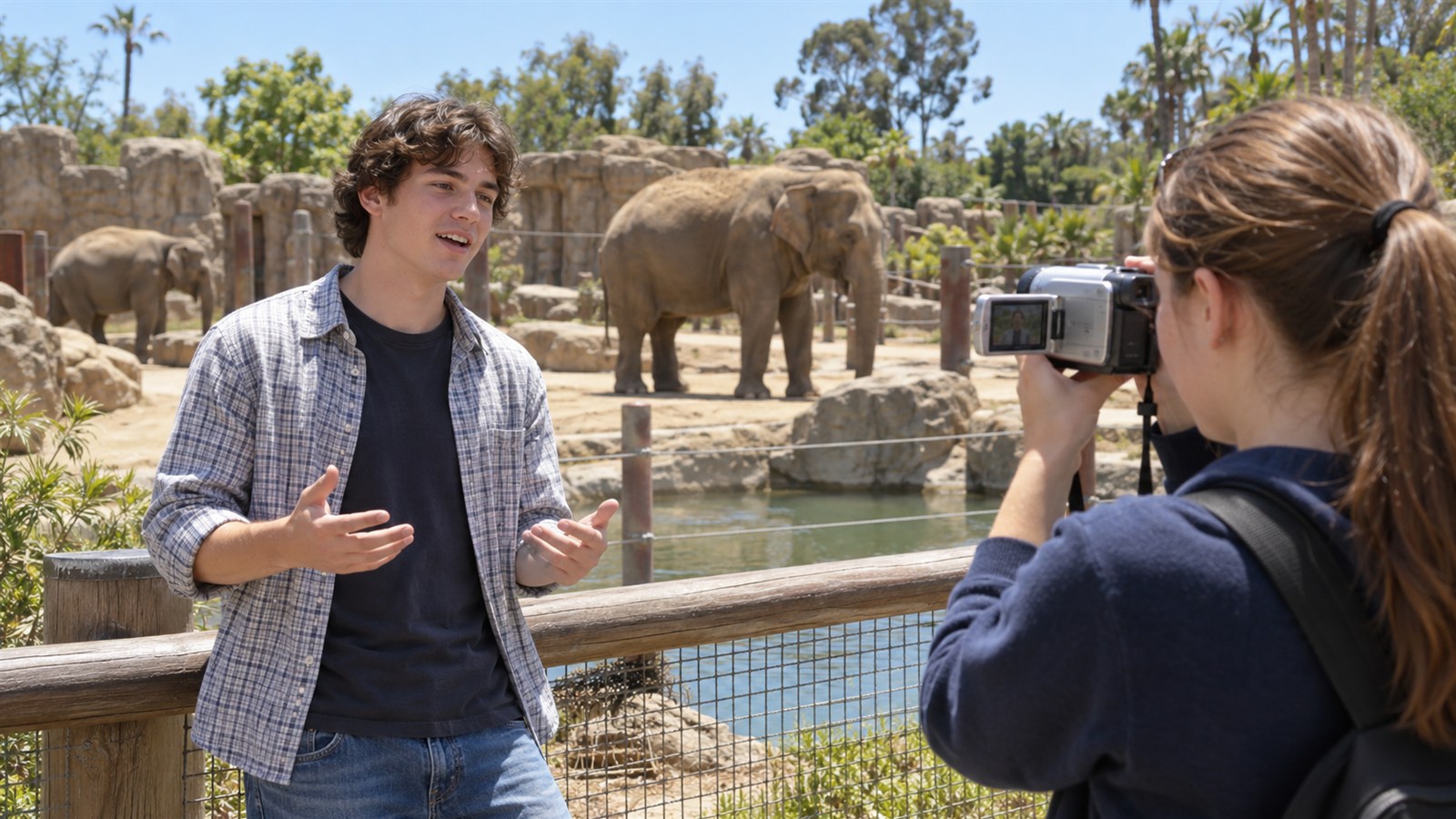 AI reconstruction of YouTube's first simple video being recorded at a zoo in 2005.