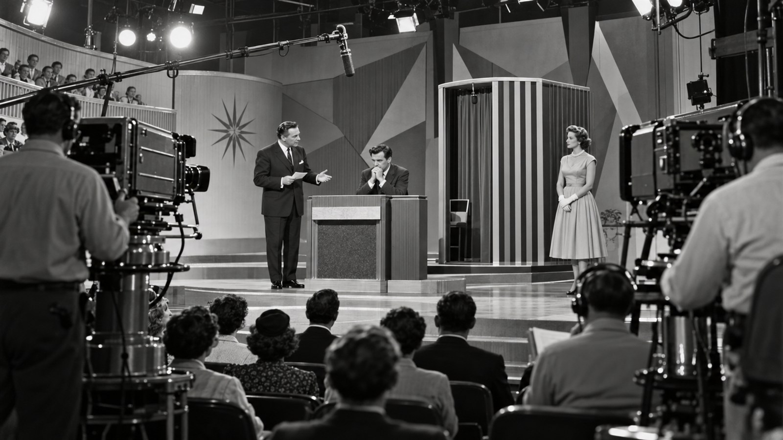 AI reconstruction of The $64,000 Question television debut in 1955.