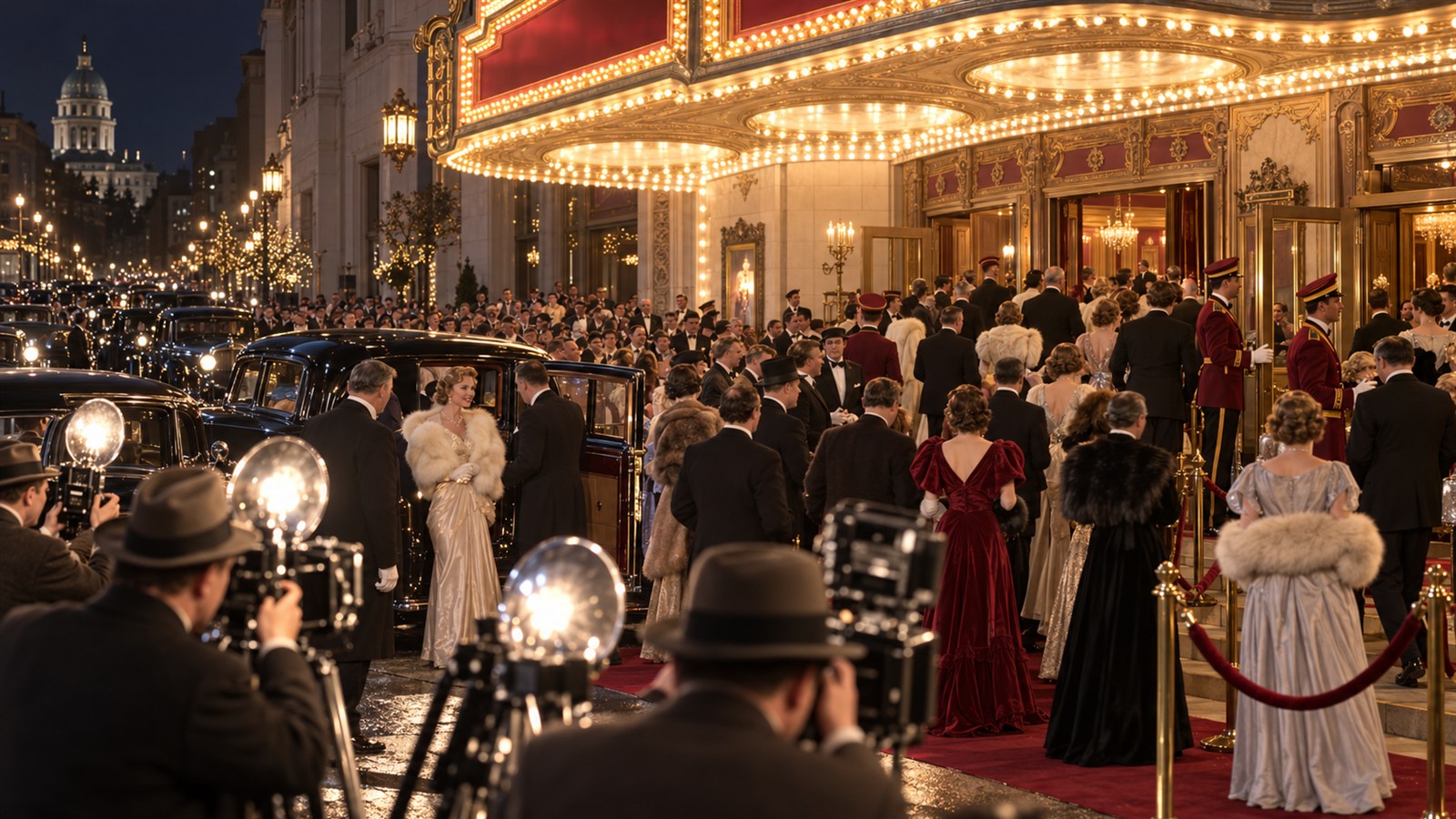 AI reconstruction of crowds attending the Atlanta premiere of Gone with the Wind in 1939.