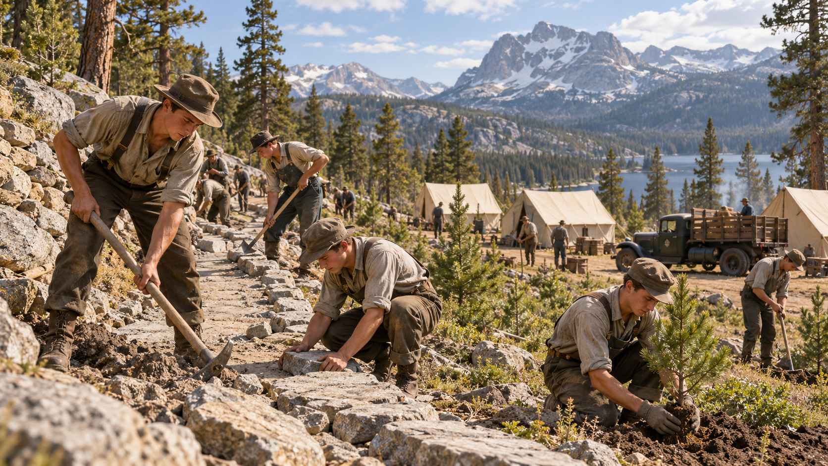 Historical reconstruction of 1933: CCC Work Program Begins on April 5, 1933