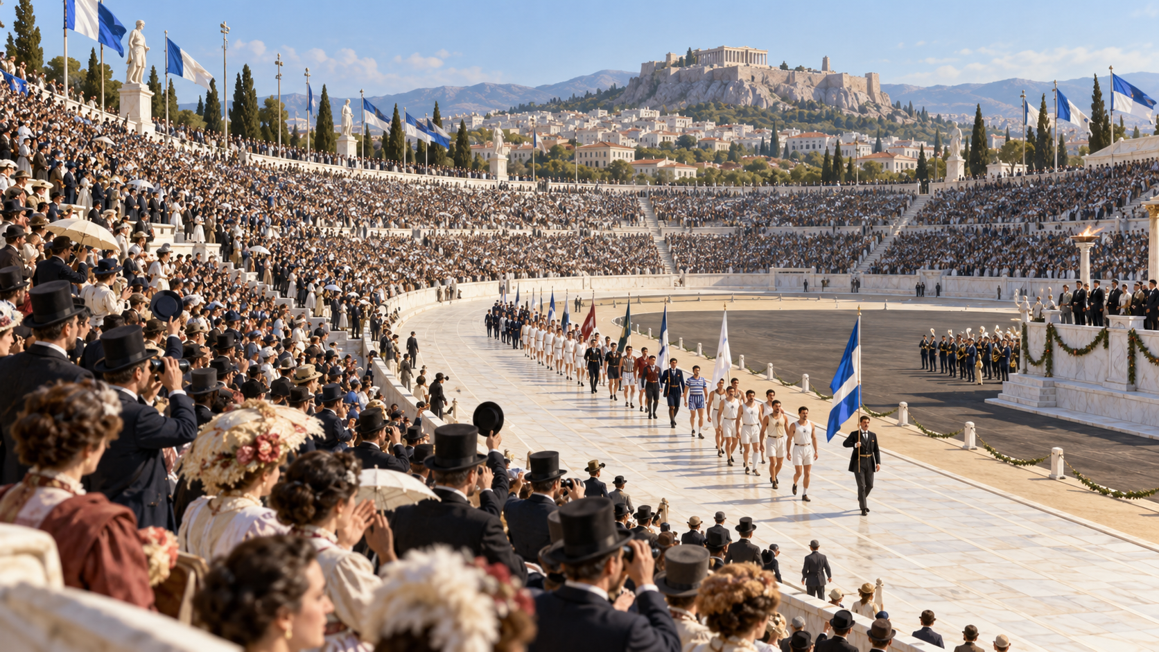 Historical reconstruction of 1896: Modern Olympics Open on April 6, 1896