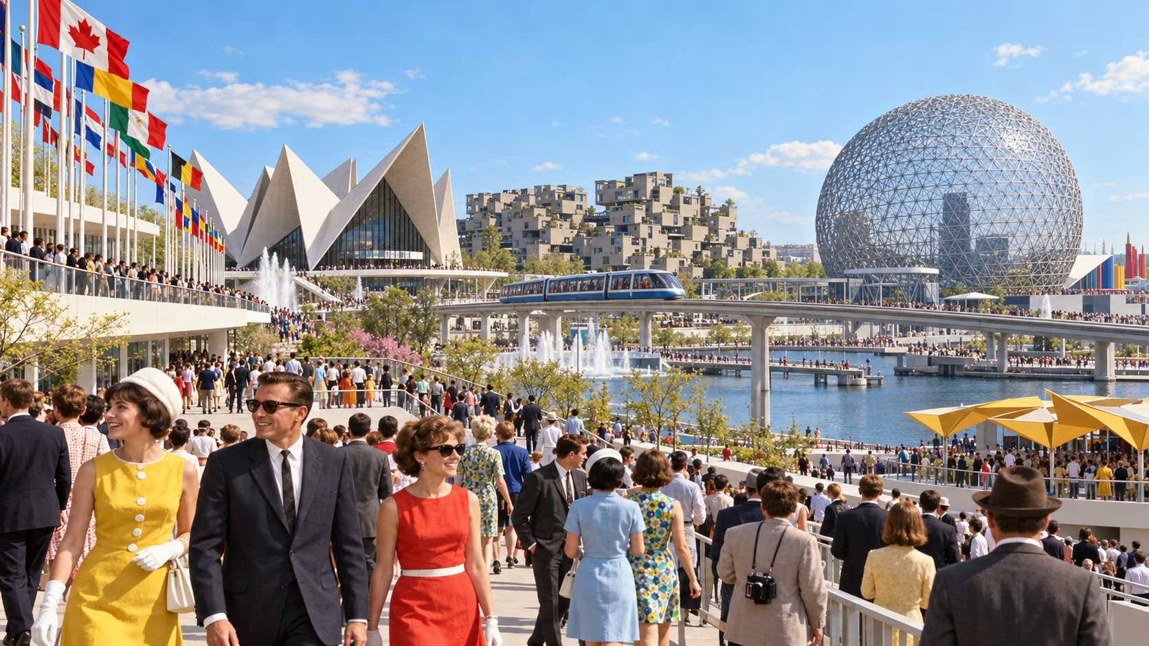 Historical reconstruction of 1967: Expo 67 Opens to Public on April 28, 1967