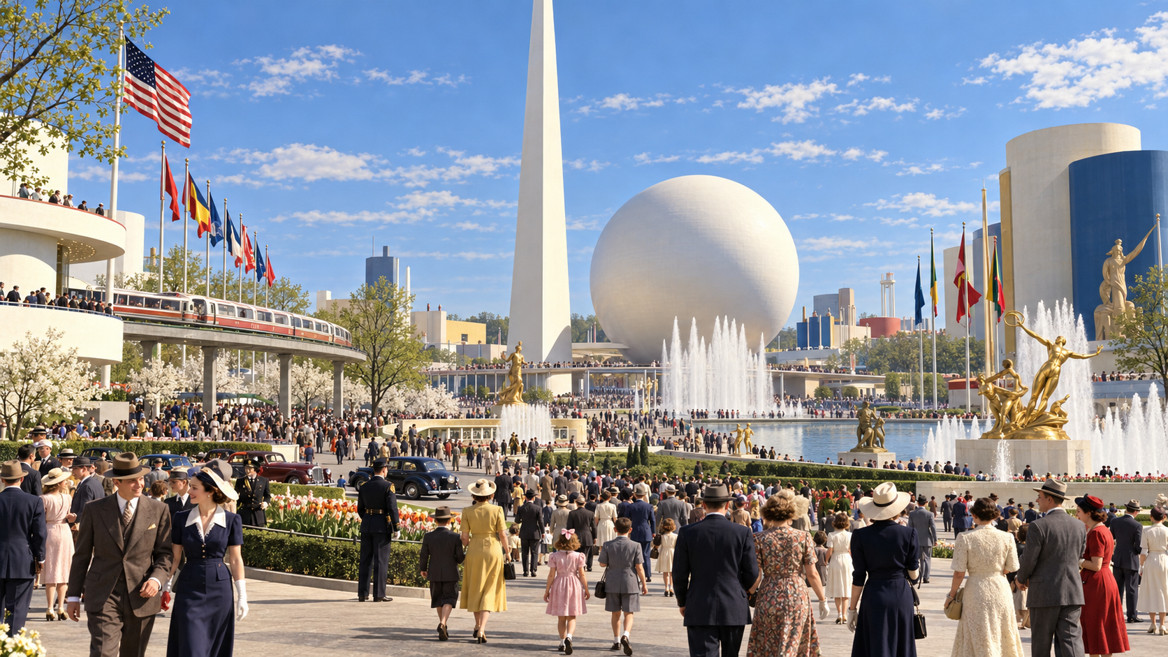 Historical reconstruction of 1939: New York World's Fair Opens on April 30, 1939