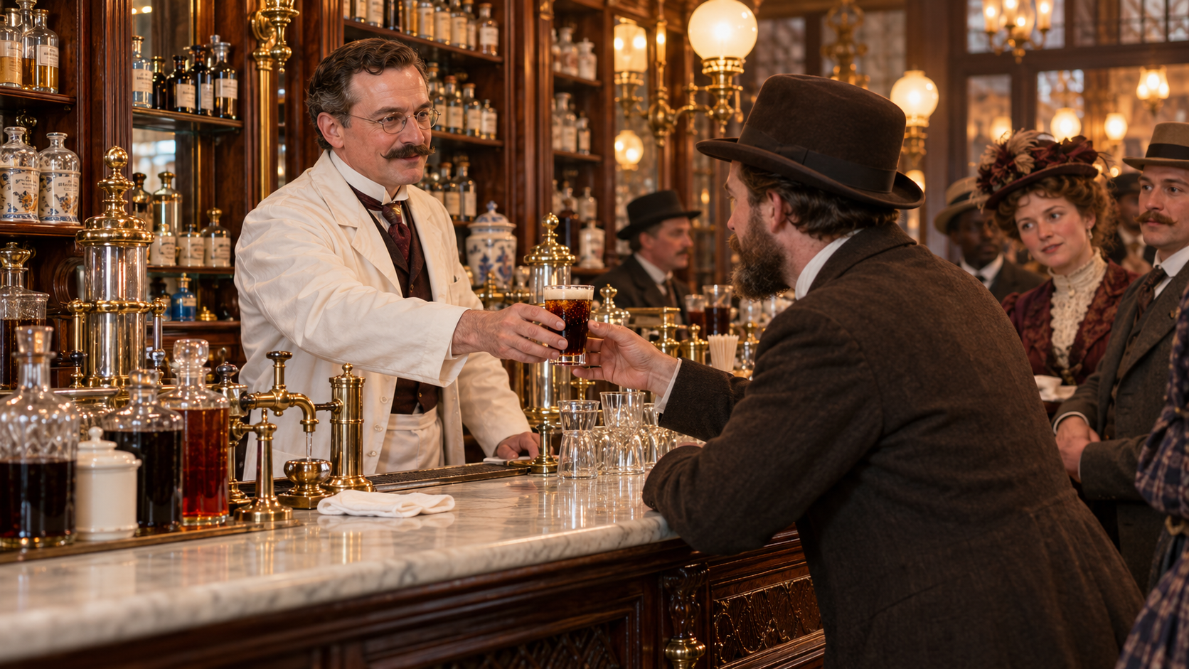 Historical reconstruction of 1886: First Coca-Cola Is Served on May 8, 1886