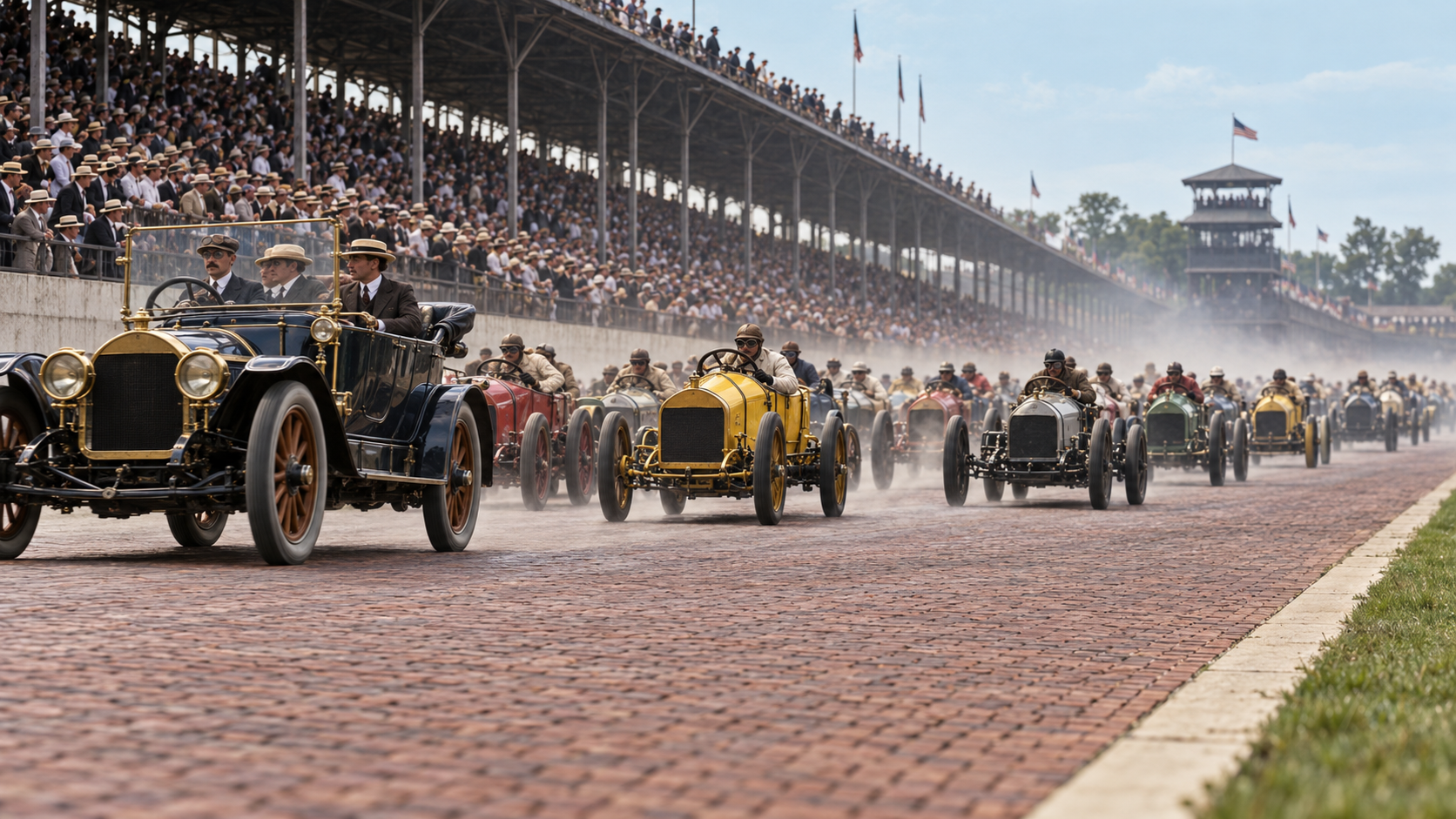 Historical reconstruction of 1911: First Indianapolis 500 on May 30, 1911