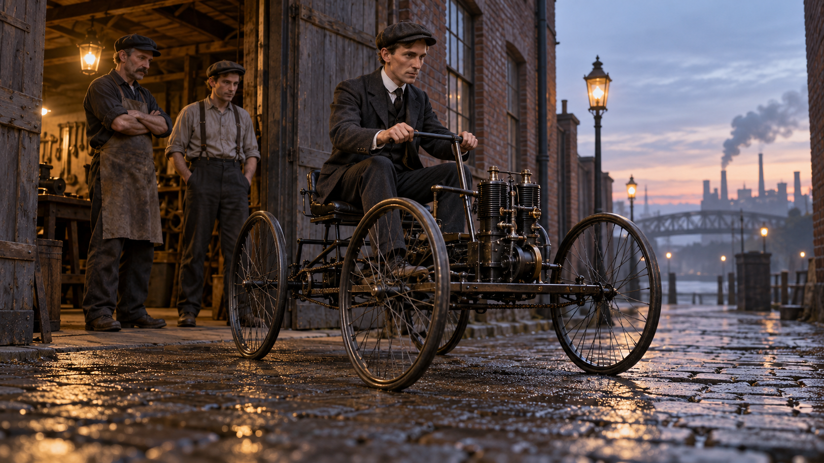 Historical reconstruction of 1896: Ford Tests Quadricycle on June 4, 1896