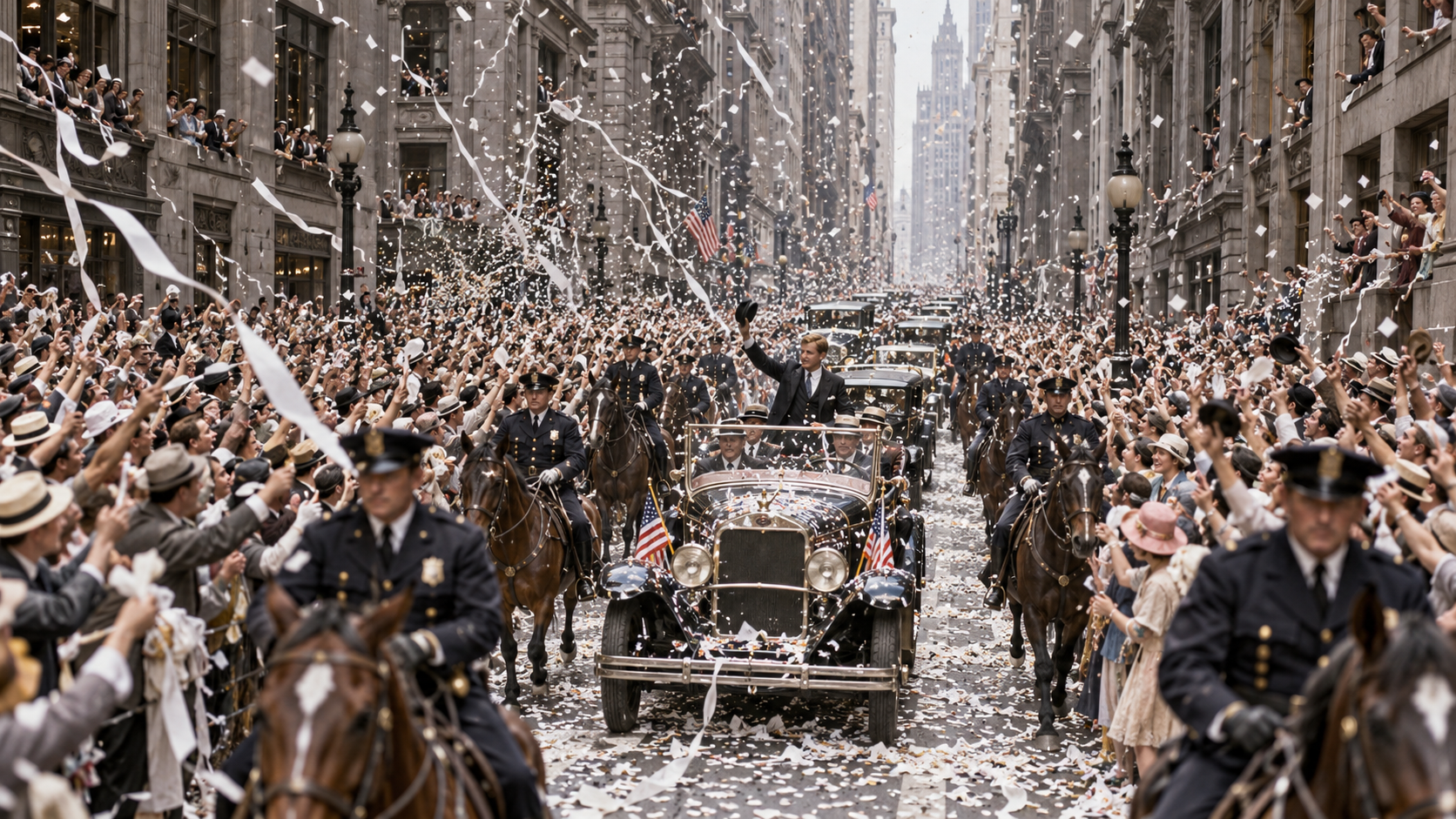 Historical reconstruction of 1927: Lindbergh Parade on June 13, 1927