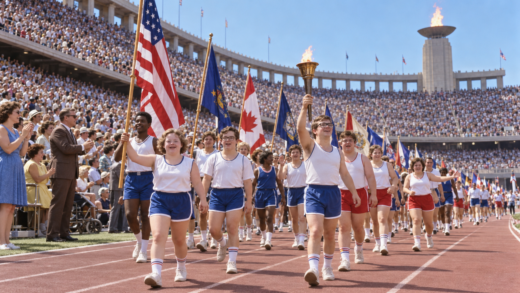 Historical reconstruction of 1968: First Special Olympics on July 20, 1968