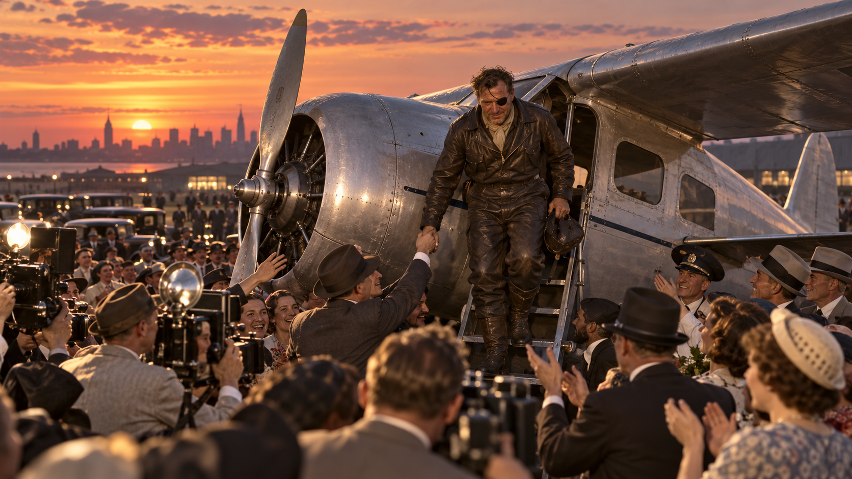 Historical reconstruction of 1933: Wiley Post Circles Globe on July 22, 1933