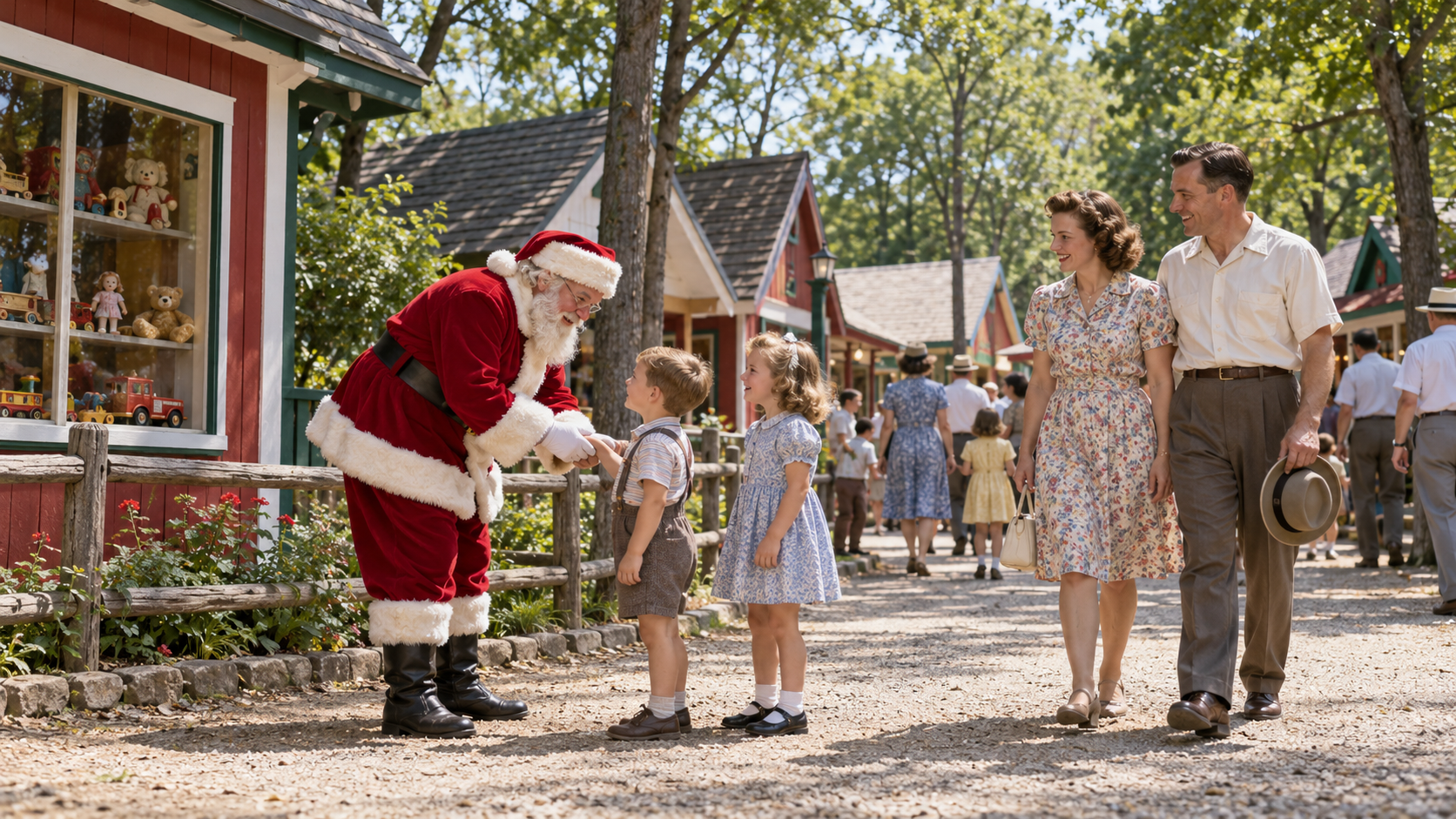 Historical reconstruction of 1946: Santa Claus Land Opens on August 3, 1946
