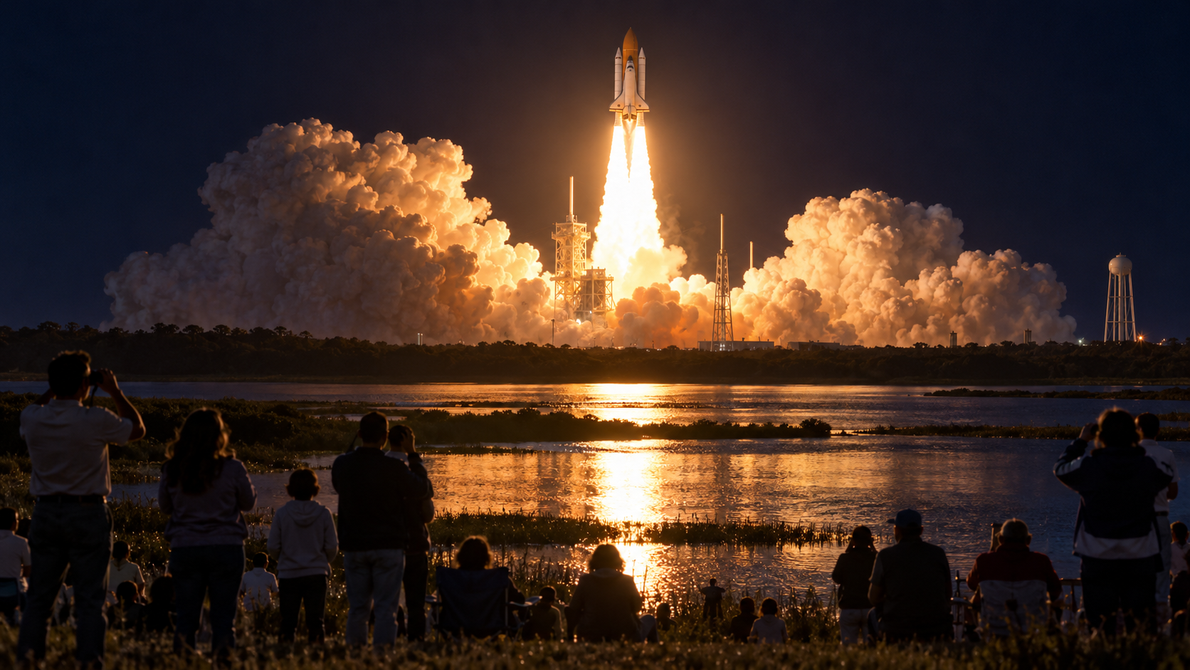 Historical reconstruction of the STS-8 night launch on August 30, 1983