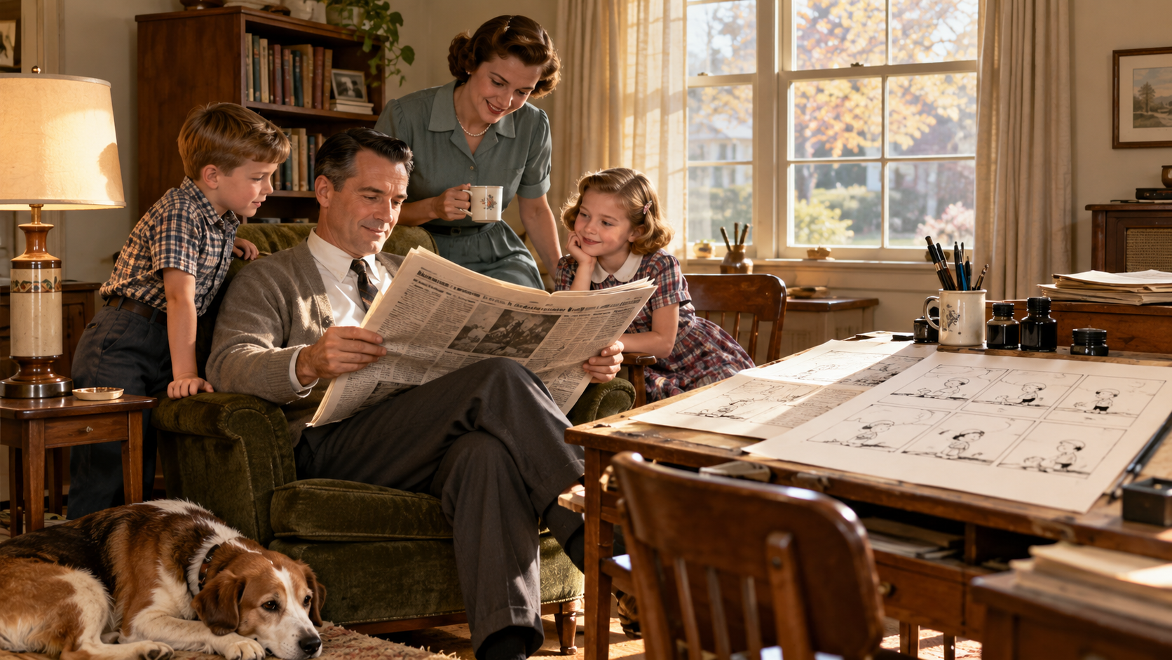 Historical reconstruction of 1950: Peanuts Debuts on October 2, 1950