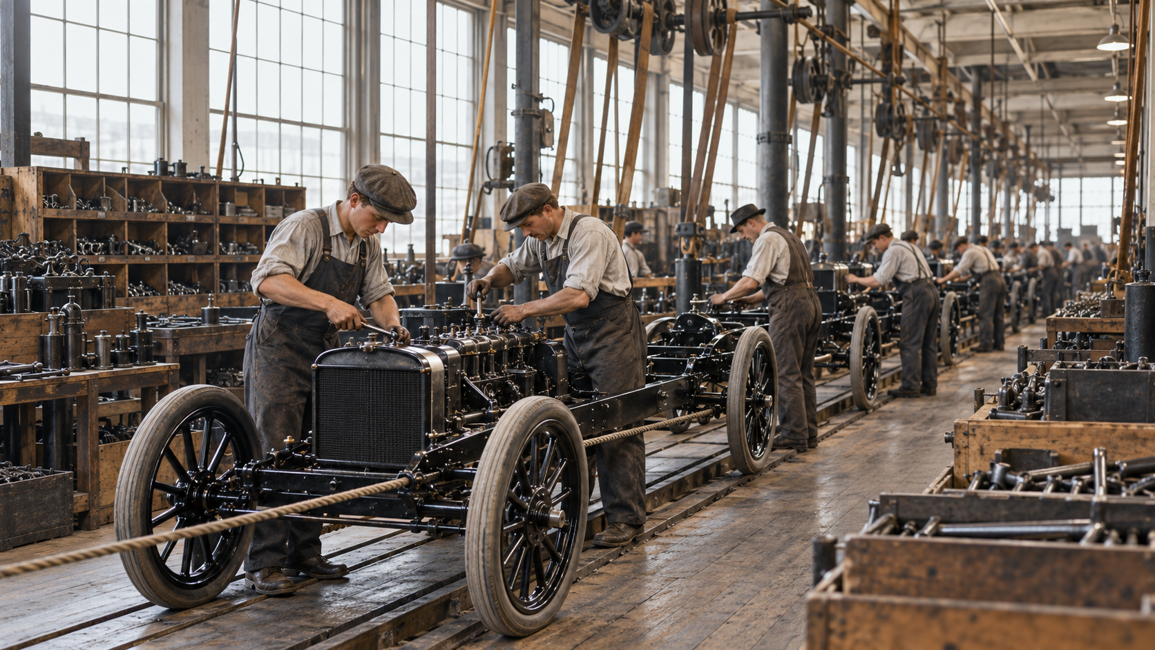 Historical reconstruction of 1913: Moving Assembly Line Starts on October 7, 1913