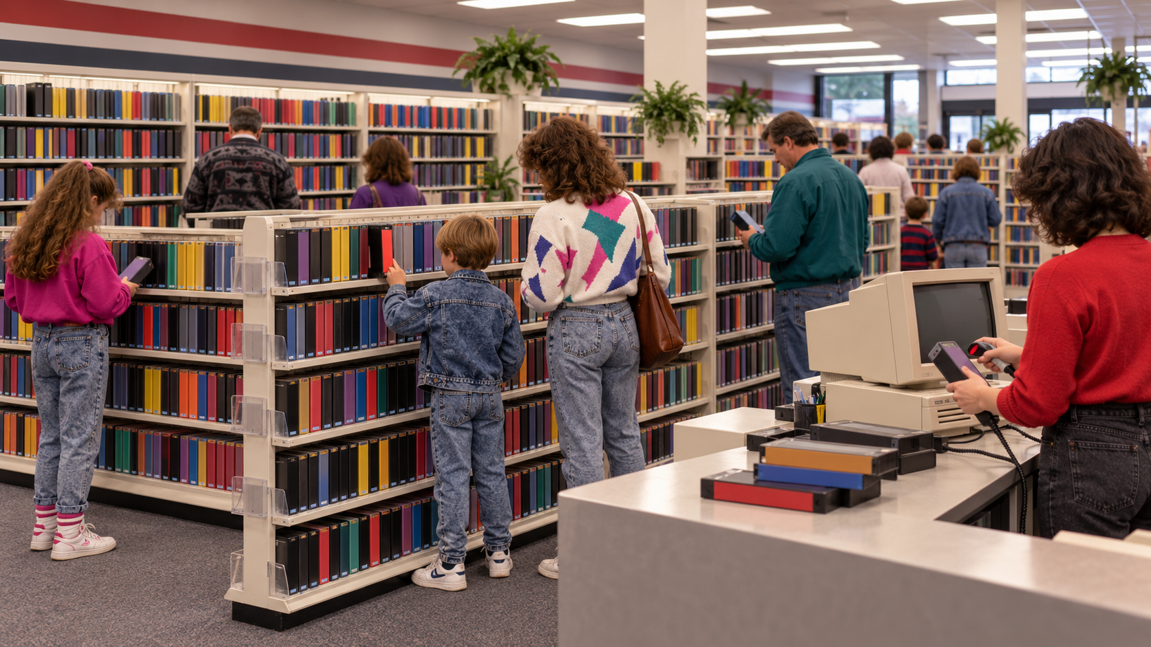 Historical reconstruction of 1985: First Blockbuster Opens on October 19, 1985