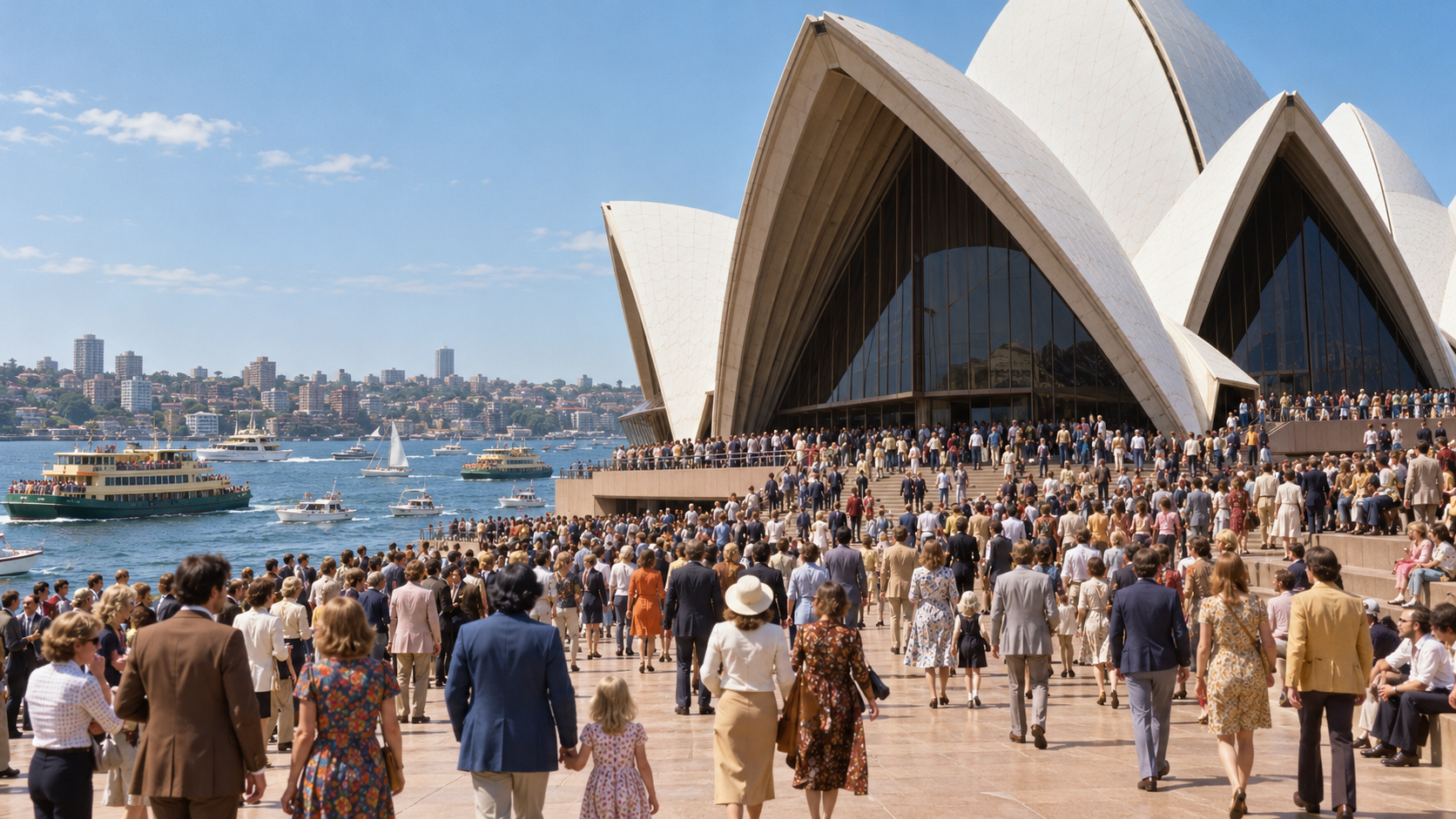 Historical reconstruction of 1973: Sydney Opera House Opens on October 20, 1973