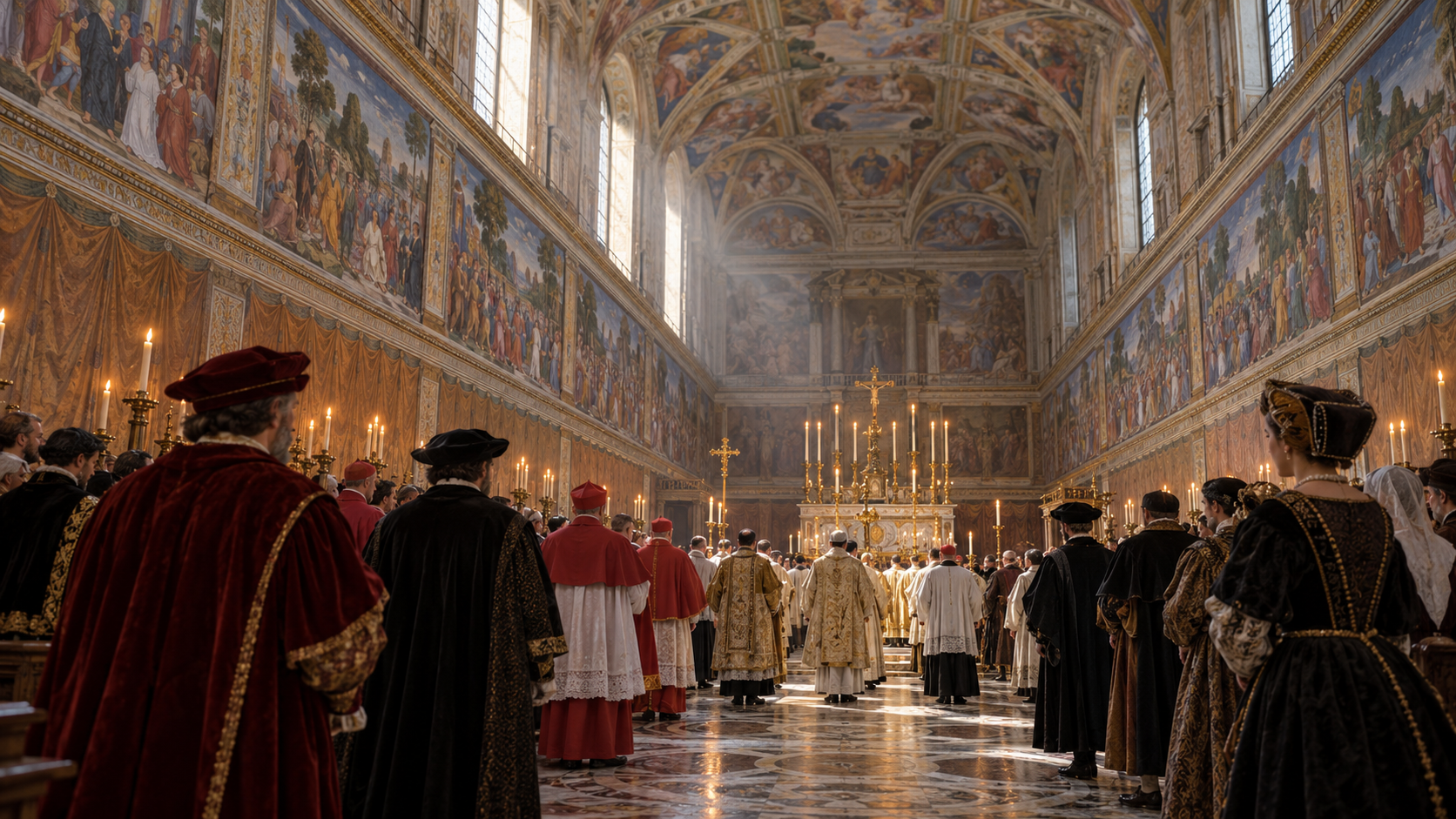 Historical reconstruction of 1512: Sistine Ceiling Opens on November 1, 1512