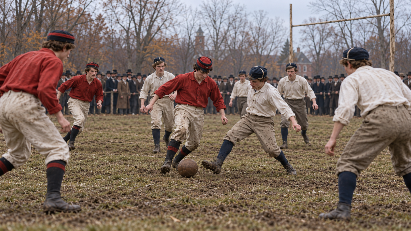 Historical reconstruction of 1869: First College Football Game on November 6, 1869
