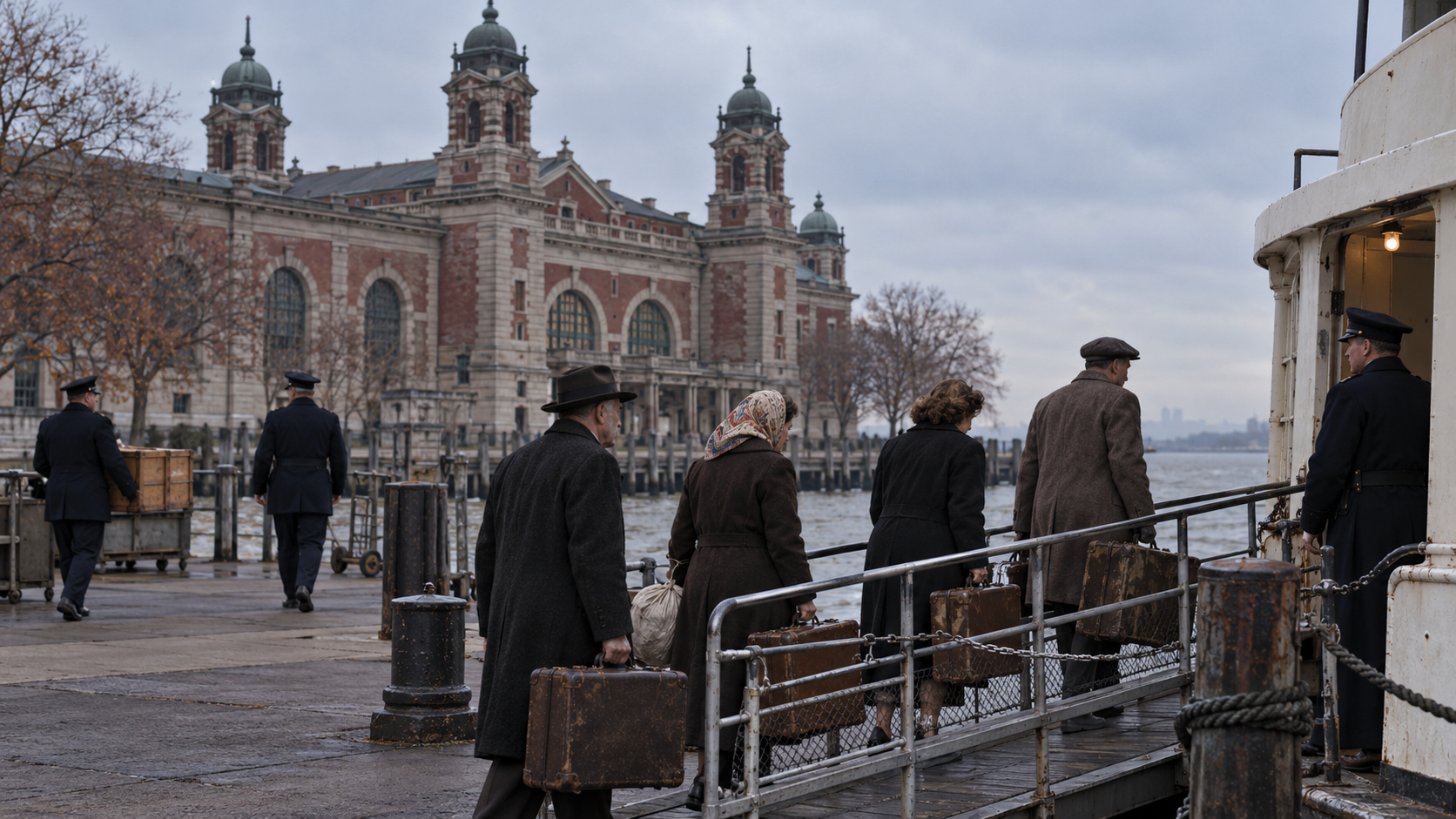 Historical reconstruction of 1954: Ellis Island Closes on November 12, 1954