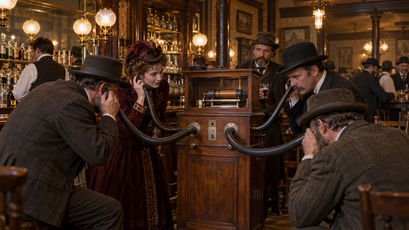 Historical reconstruction of 1889: First Jukebox Plays on November 23, 1889