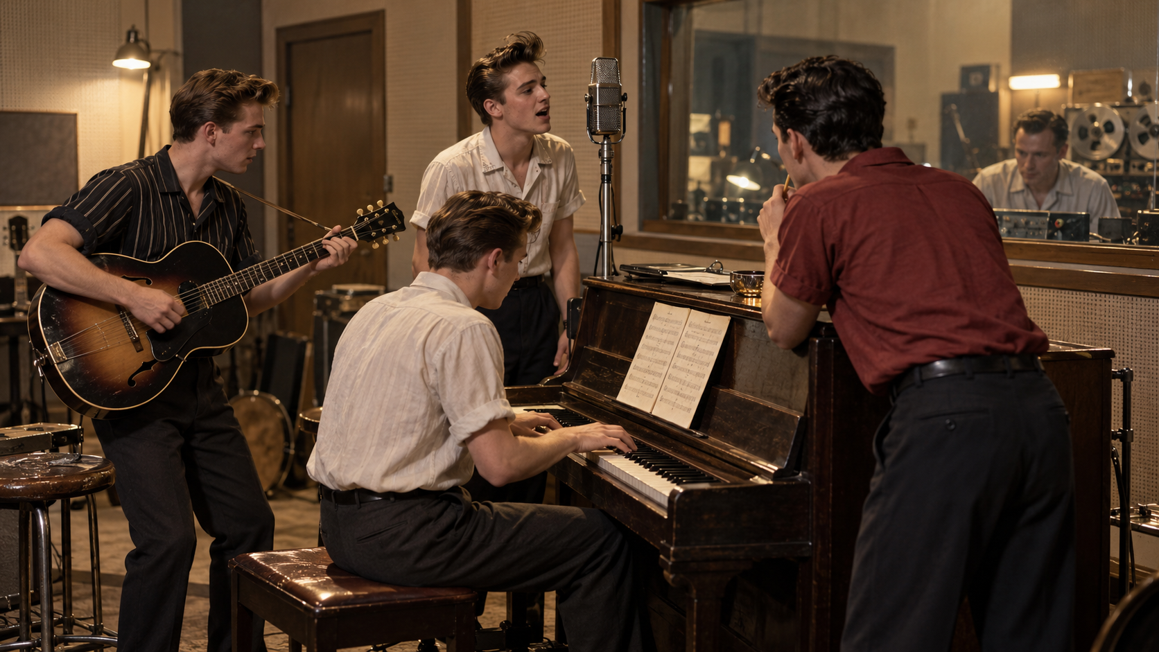 Historical reconstruction of 1956: Million Dollar Quartet on December 4, 1956