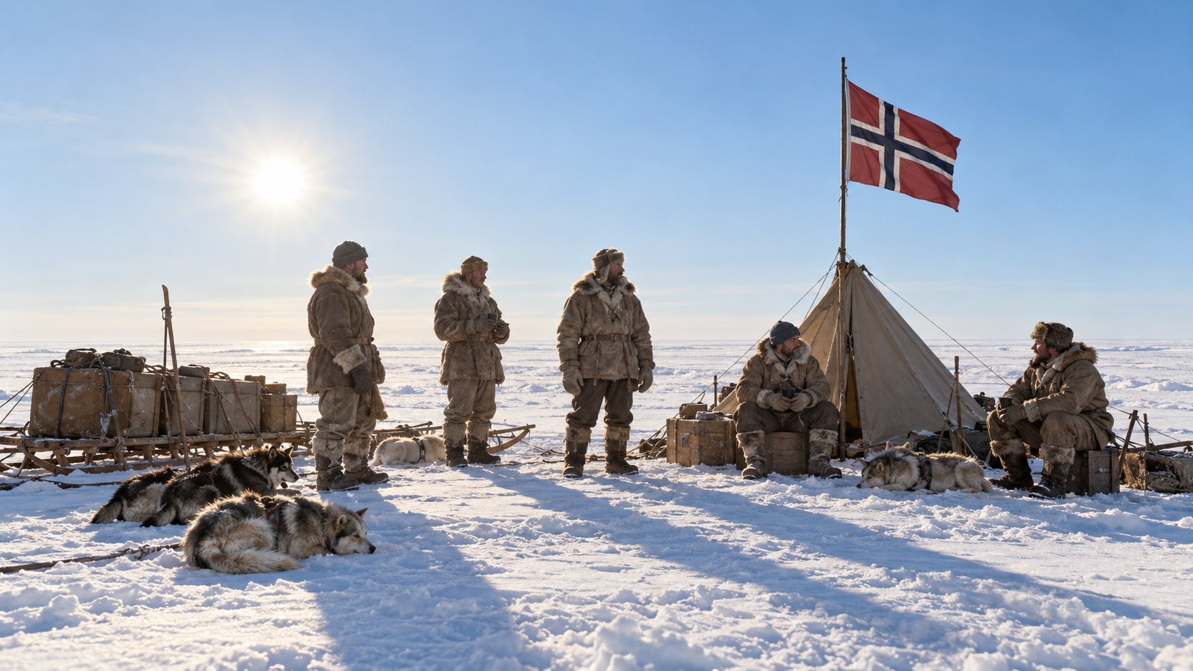 Historical reconstruction of 1911: Amundsen Reaches Pole on December 14, 1911