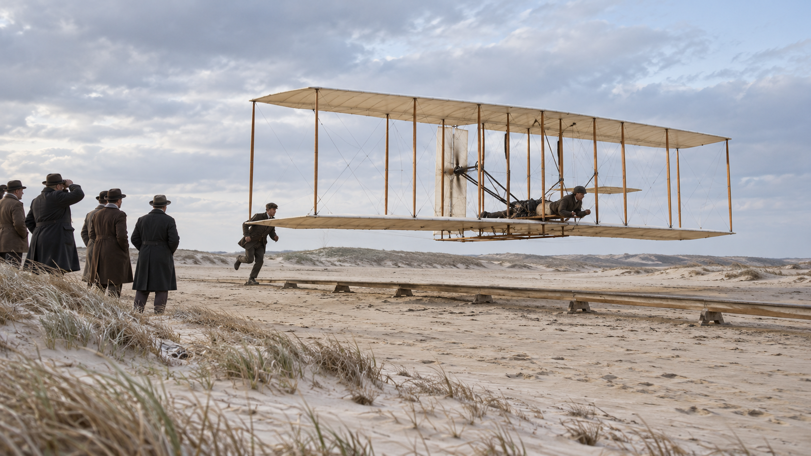 Historical reconstruction of 1903: Wright Brothers Take Flight on December 17, 1903