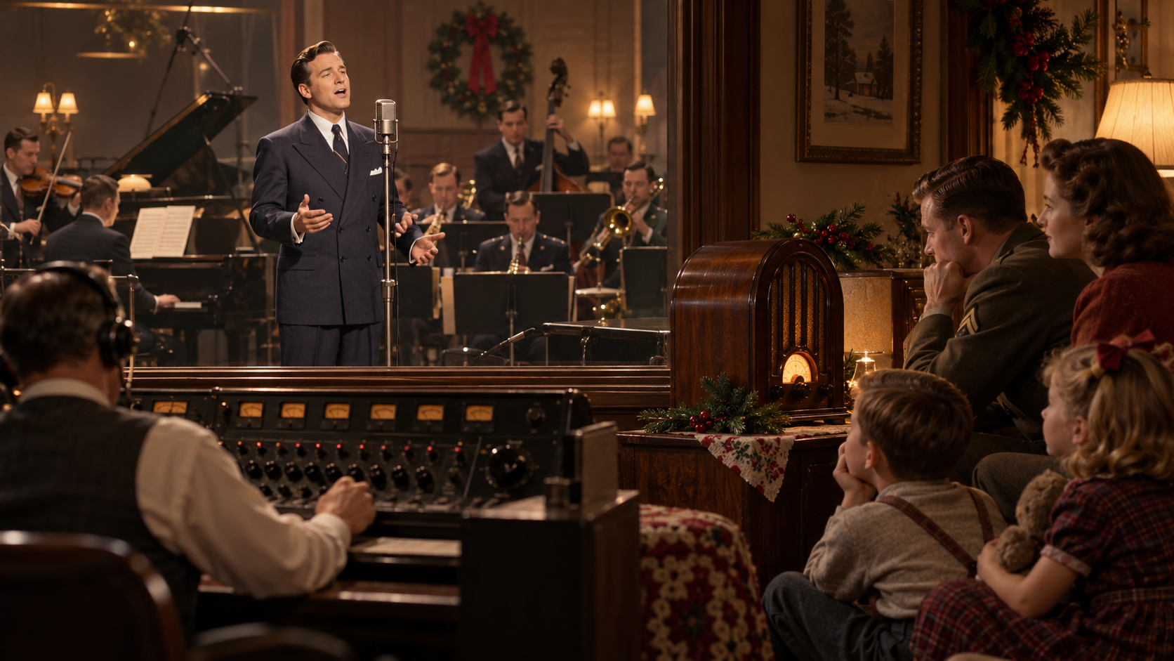 Historical reconstruction of 1941: White Christmas Is Sung on December 25, 1941
