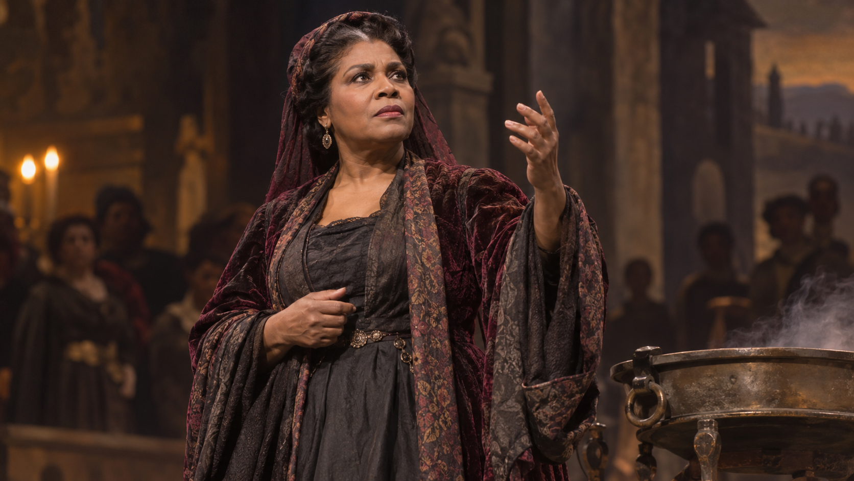 Reconstruction of Marian Anderson performing as Ulrica at the Metropolitan Opera in 1955