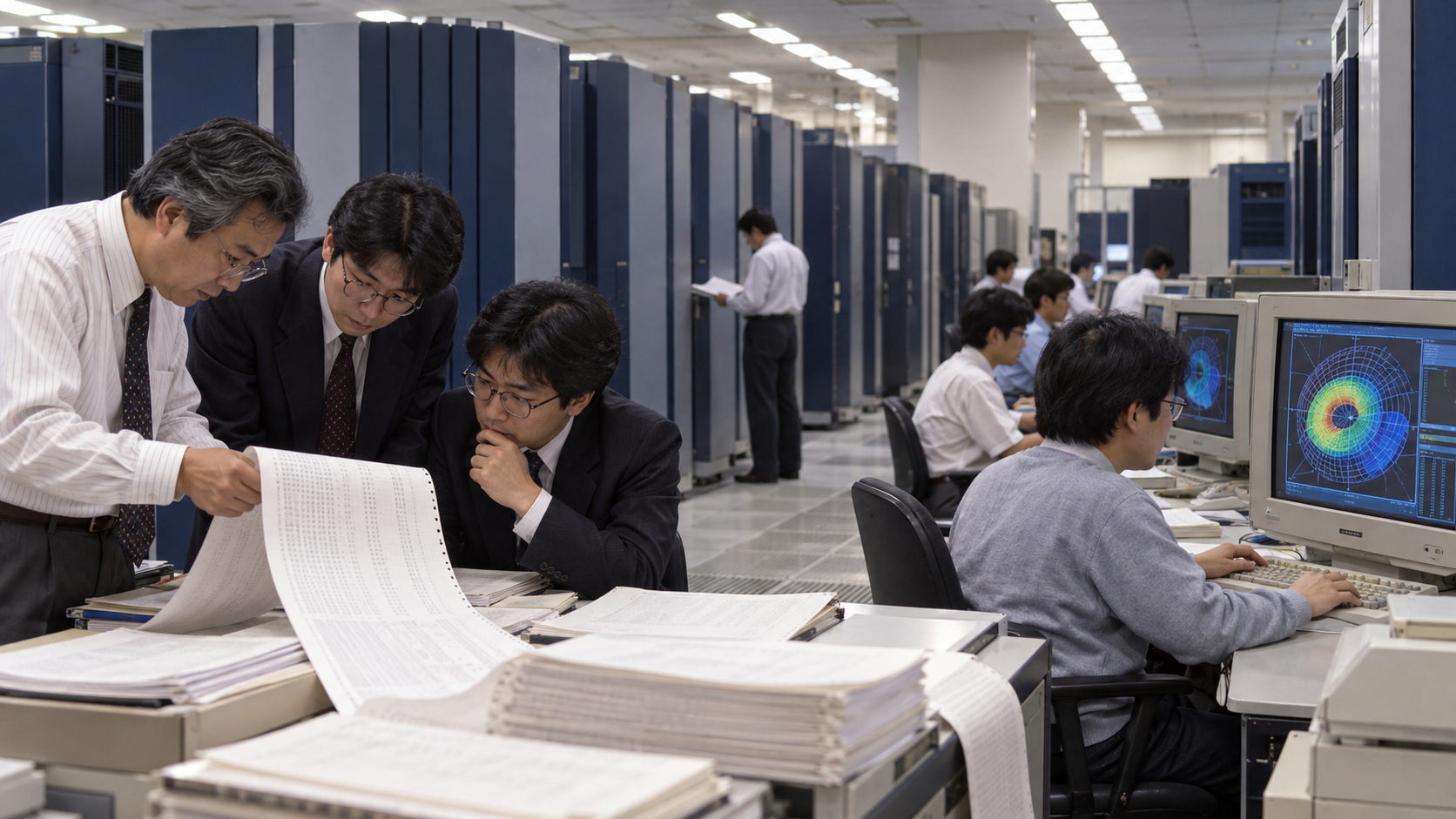 Photorealistic historical reconstruction of the Japan supercomputer challenge