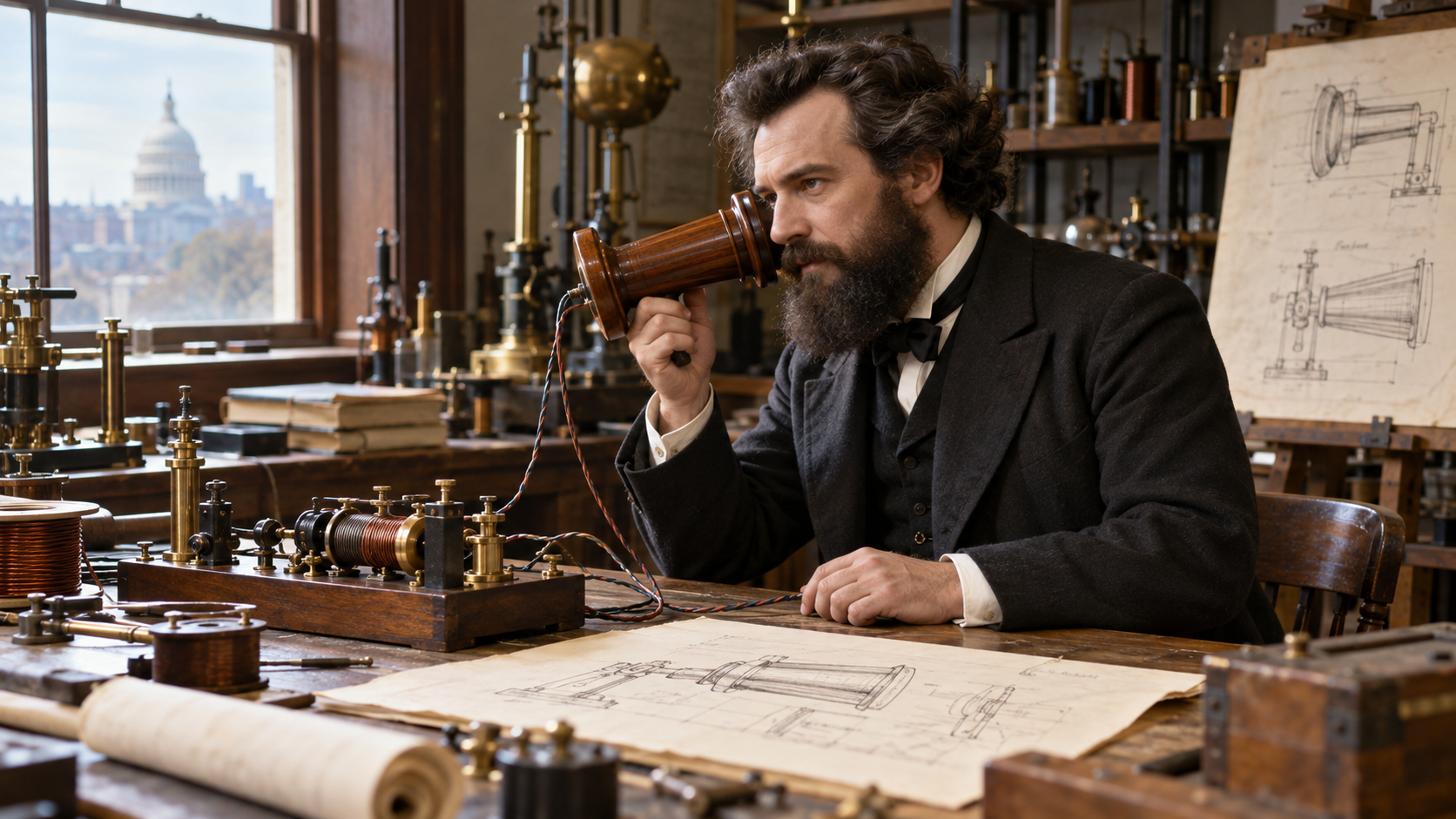 Photorealistic historical reconstruction of the Bell telephone patent award