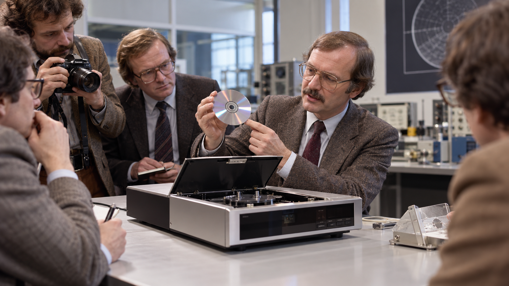 Photorealistic historical reconstruction of the Philips compact disc demonstration