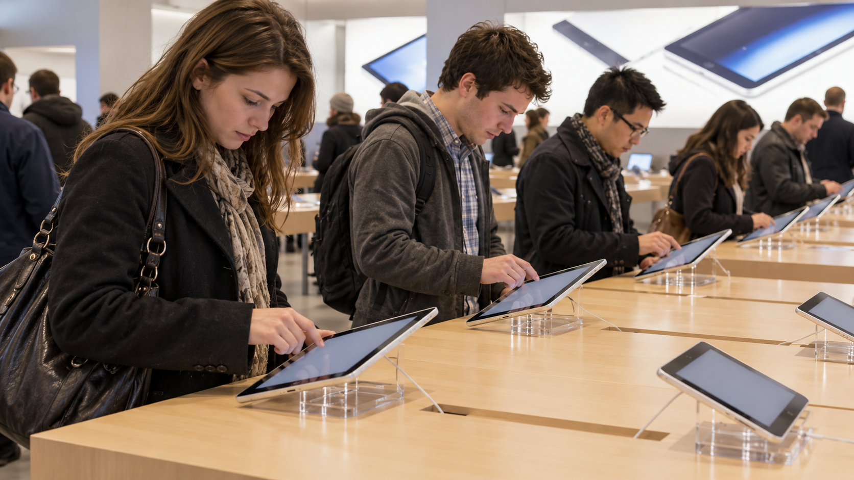 Photorealistic historical reconstruction of the iPad 2 retail launch