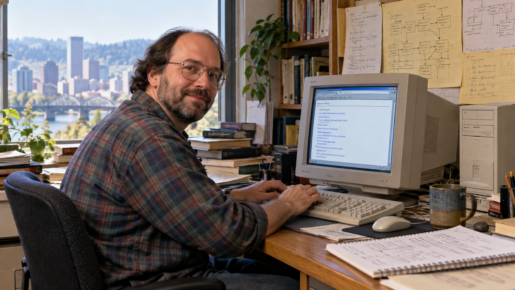 Photorealistic historical reconstruction of the WikiWikiWeb launch