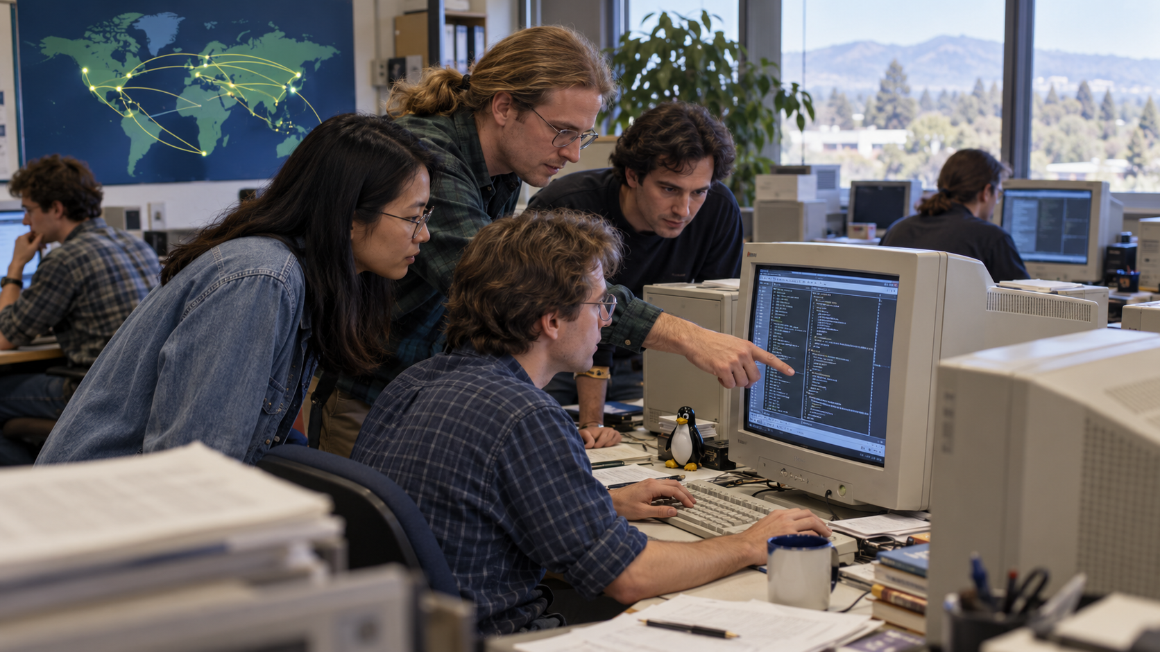 Photorealistic historical reconstruction of the Mozilla source-code release