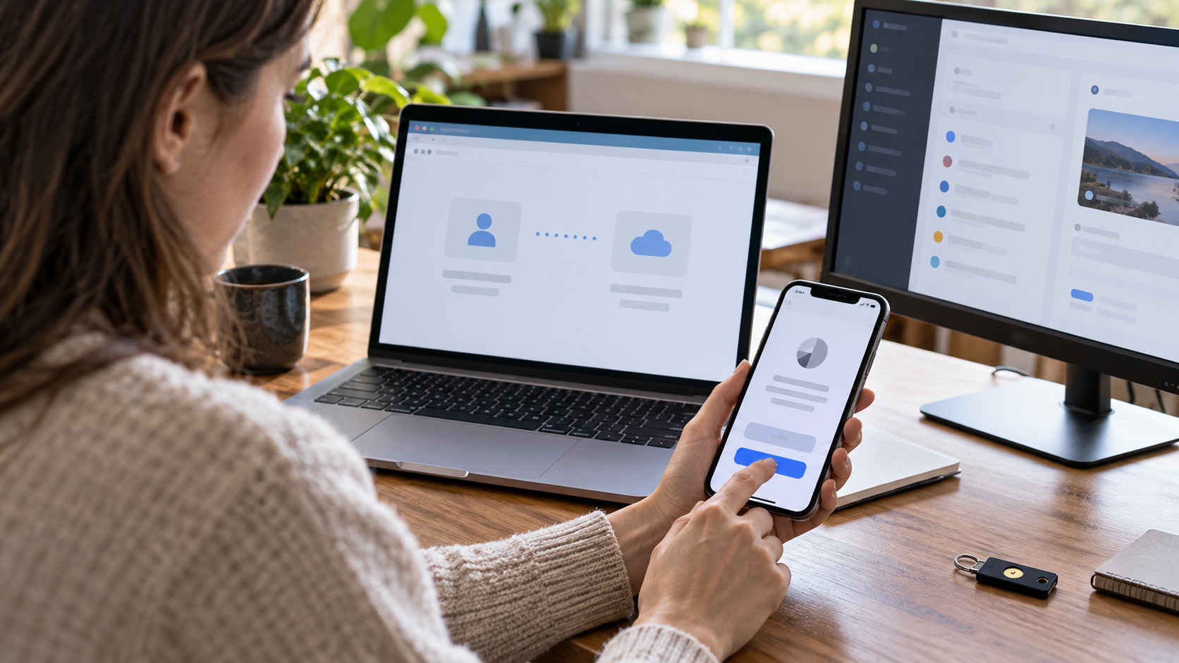 Secure authorization flow between a user, mobile app, identity server, and protected API illustrating OAuth 2.0