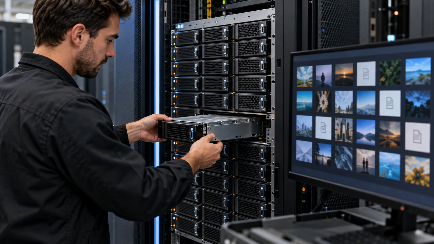 Large-scale cloud object storage system distributing photos documents and backups across protected storage nodes