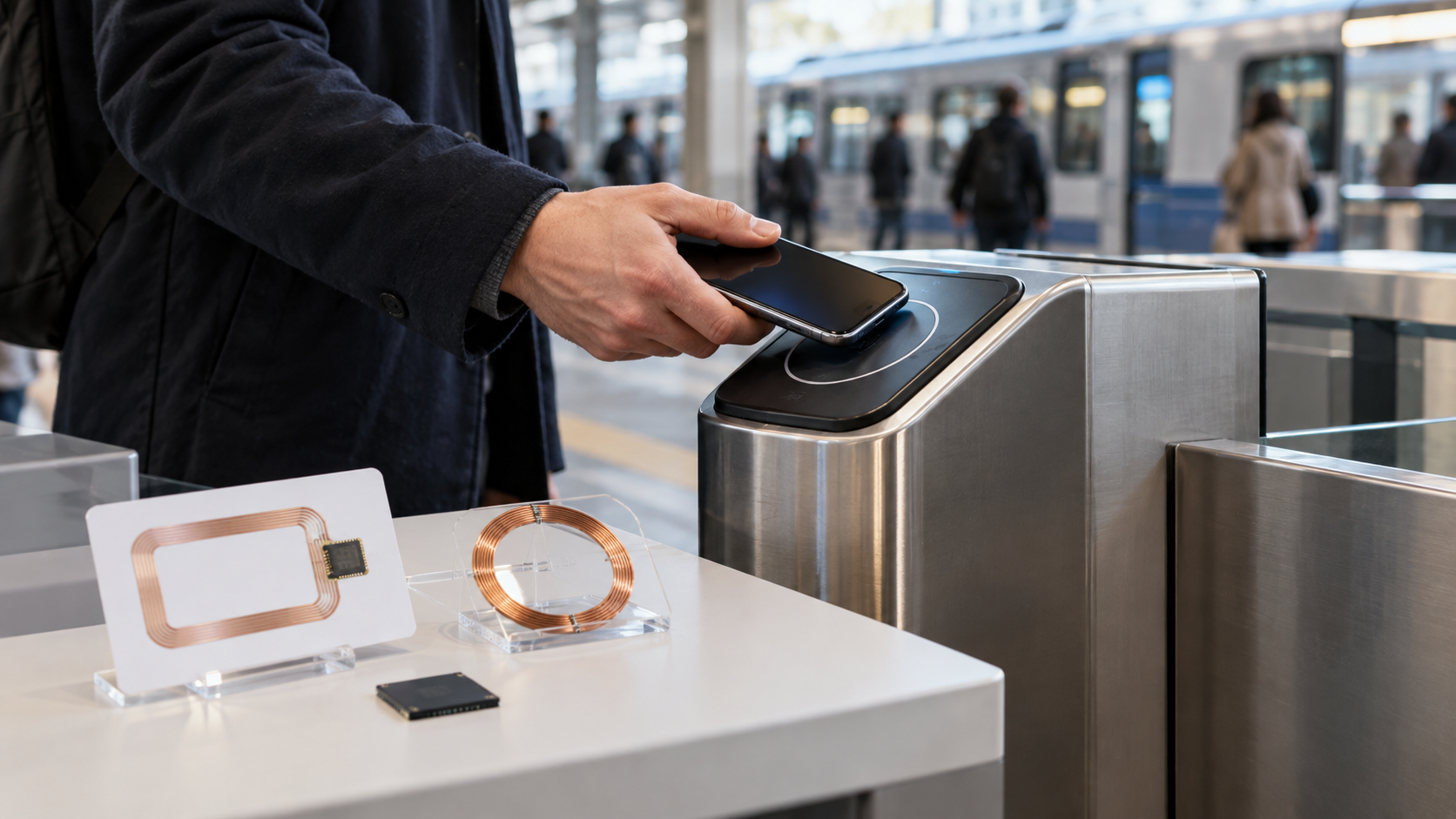 Smartphone making a secure near field communication tap with a contactless terminal at close range