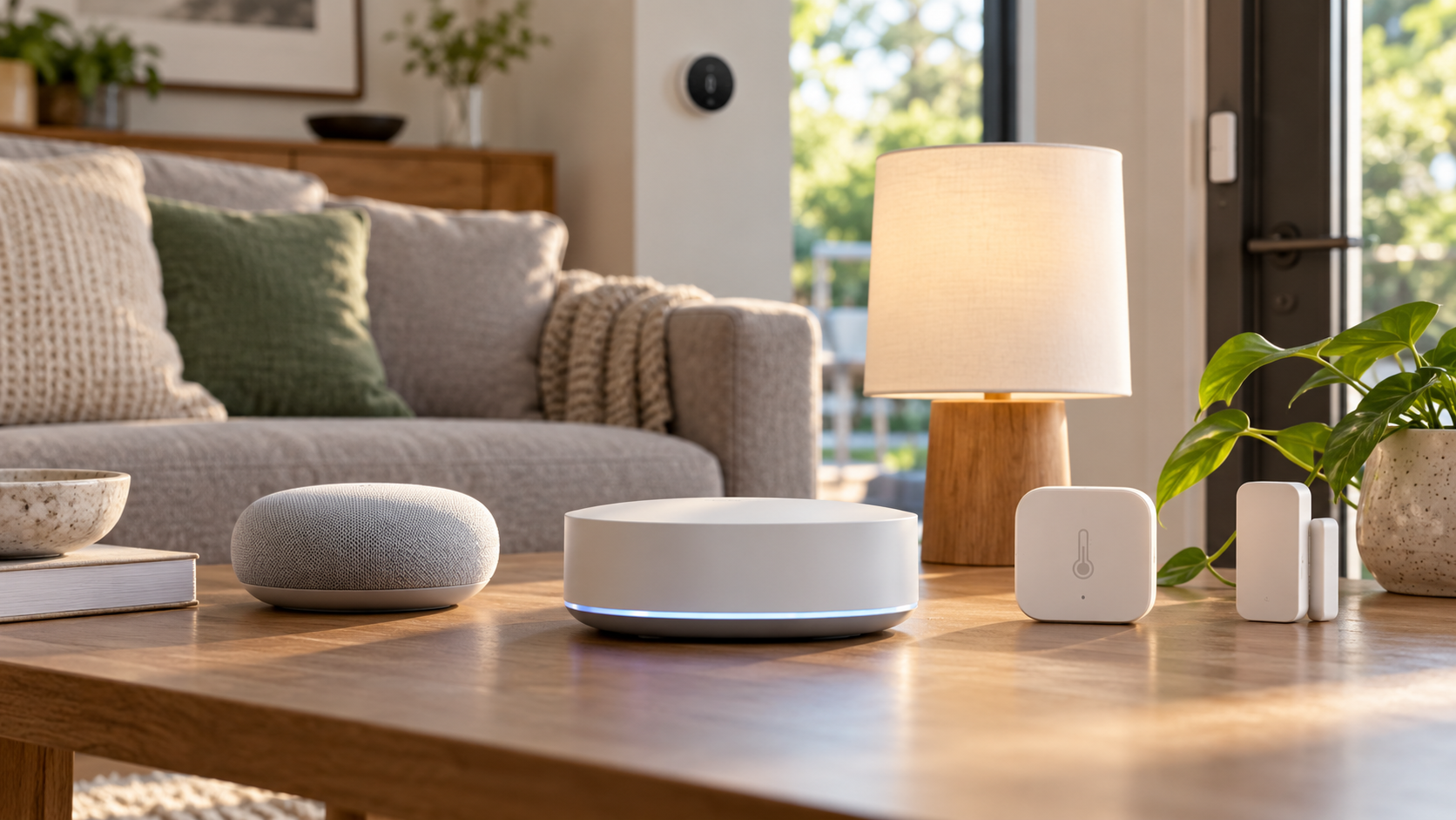 A smart home hub coordinating connected home devices